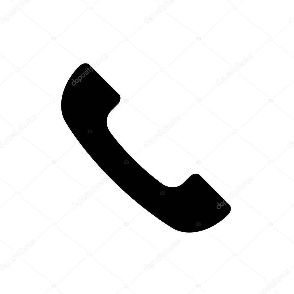 Phone icon. Contact us icon. Telephone symbol. Handset phone icon. Vector illustration