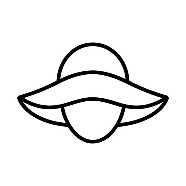 Значок шляпы. Черная шапка-ушанка. Символ женской шляпы. Векторная иллюстрация