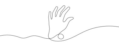 Devamlı el çizimi. El doğrusal simgesi. Bir çizgi arkaplan çiziyor. Vektör çizimi. El sürekli çizgi simgesi