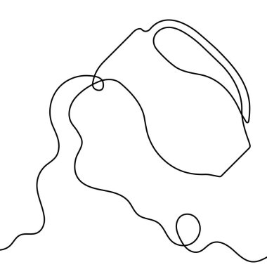 Sürahinin aralıksız çizimi. Bir çizgi arkaplan çiziyor. Vektör çizimi. Tek satır sürahi simgesi.