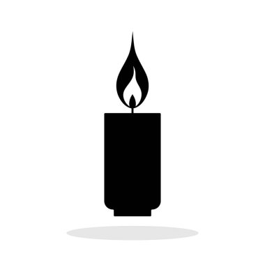 Mum silueti. Siyah mum ikonu. Vektör illüstrasyonu.