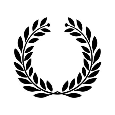 Yapraklı çelenk. Dairesel defne çelengi. Ödül konsepti Vektör illüstrasyonu.