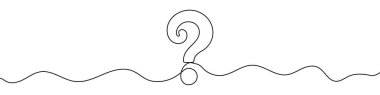 Continuous editable drawing of question mark. One line drawing background. Vector illustration. Question mark in one line style. clipart