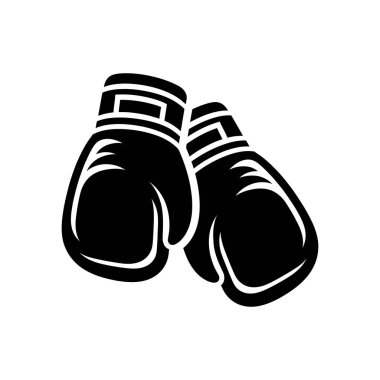 Boks eldiveni ikonu. Düz dizaynlı boks logosu. Vektör illüstrasyonu.