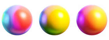 Renkli top. Beyaz arka planda izole edilmiş renkli toplar. Vektör illüstrasyonu