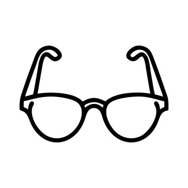 Gözlük simgesi. Düz dizaynlı siyah gözlük simgesi. Gözlük sembolü izole. Vektör illüstrasyonu