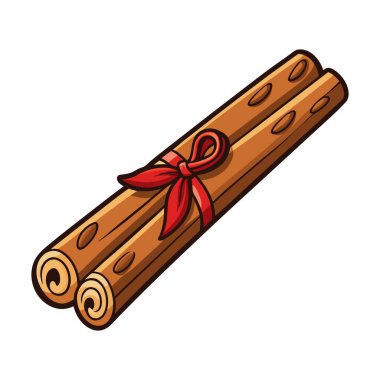 Tarçın çubuğu. Tarçın çubuğu beyaz arka planda izole edilmiş. Vektör illüstrasyonu