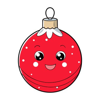 Noel balosu. Güzel Noel balosu. Çizgi film Noel balosu düz tasarım. Vektör illüstrasyonu.