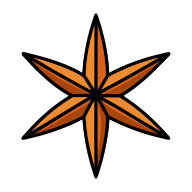 Anason simgesi. Anason sembolü. Beyaz arkaplanda anason yıldız simgesi izole edildi. Vektör illüstrasyonu.