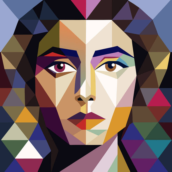 Women face in the style of Picasso. Cubism woman. Abstract background in Picasso style. Vector illustration.