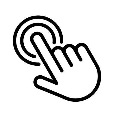 Simgeye tıklayın. Bu basit simge dokunmatik ekrana basan bir eli tasvir eder, kullanıcı etkileşimini sembolize eder