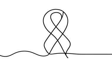 Single continuous line drawing of a awareness ribbon. One continuous line of awareness ribbon drawing. Vector illustration. Linear awareness ribbon design