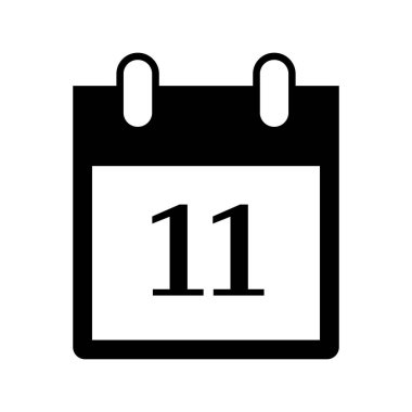 Bir takvim sayfasının on bir numaralı basit vektör illüstrasyonu