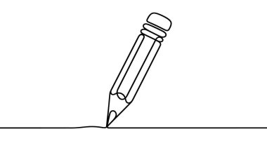 Kalem minimalist vektör illüstrasyonunda sürekli bir çizgi çiziyor..