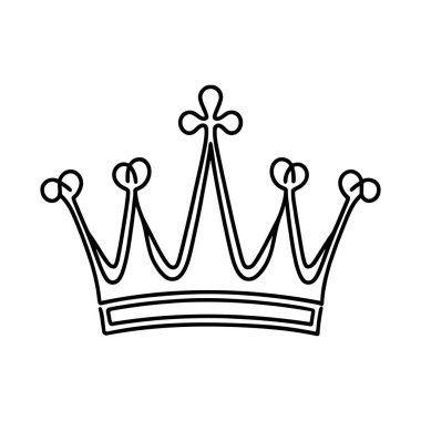 Monarşiyi, otoriteyi ve liderliği temsil eden basit bir taç çizimi.