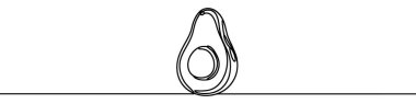 Minimalist sürekli çizgiler beyaz arka planda bir avokadoyu temsil ediyor. Vektör illüstrasyonu.