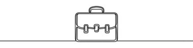 Minimalist illustration of a business briefcase drawn with a single continuous line. Vector illustration. clipart