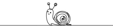 Simple line art illustration of a snail crawling is perfect for nature and wildlife themed projects clipart