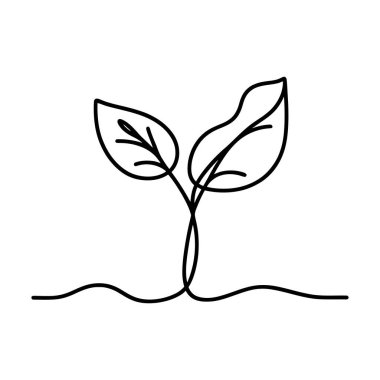 Doğayı, büyümeyi ve yeni başlangıçları simgeleyen minimalist bir filizlenme sanatı.