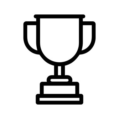 Kupa kupası lineer simgesi. Zafer, başarı ve takdir kavramı. Vektör illüstrasyonu
