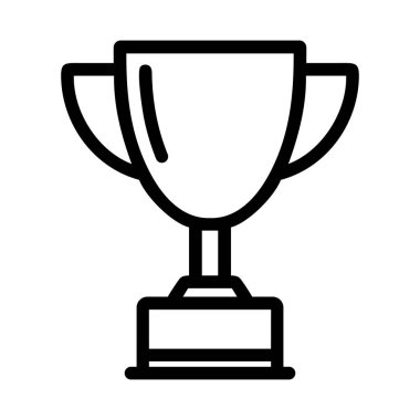 Kupa kupası lineer simgesi. Zafer, başarı ve takdir kavramı. Vektör illüstrasyonu