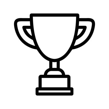 Kupa kupası lineer simgesi. Zafer, başarı ve takdir kavramı. Vektör illüstrasyonu