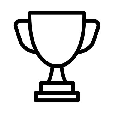 Kupa kupası lineer simgesi. Zafer, başarı ve takdir kavramı. Vektör illüstrasyonu