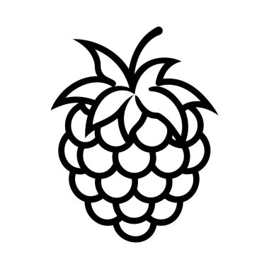 Ahududu ikonu. Olgun ahududu minimalist çizimi. Vektör illüstrasyonu