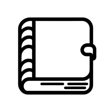 Kitap ikonu. Siyah doğrusal kitap simgesi beyaz bir arkaplanda izole edilmiş. Eğitim konsepti. Vektör illüstrasyonu