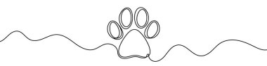 Devamlı hayvan ayak izi çizimi. Bir hayvan ayak izi çizimi. Vektör illüstrasyonu.