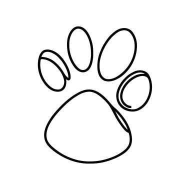 Basit ve zarif, sürekli çizim bir pençe izini temsil ediyor, hayvan severler ve minimalist tasarım meraklıları için mükemmel.