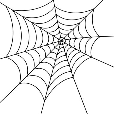 Spider web background. Detailed spider web illustration with concentric pattern lines. Vector illustration clipart