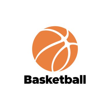 Turuncu basketbol topu ikonu. Basketbol, spor ve rekabet kavramı. Vektör illüstrasyonu