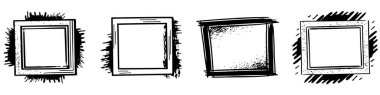 Grunge çerçevesi. Boş el çizimi çerçeveler. Çerçeveler karalama tarzında. Vektör illüstrasyonu