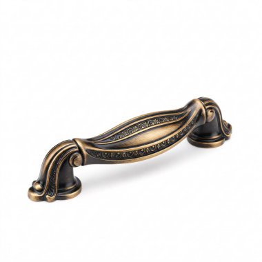 Modern bronz metal mobilya kapı kolu beyaz arka planda izole.