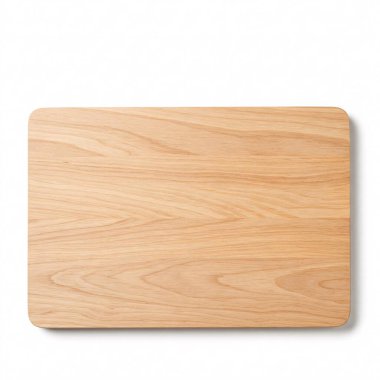 Dikdörtgen kayın ağacı. Yuvarlak kenarlı, beyaz bir arka planda izole edilmiş..