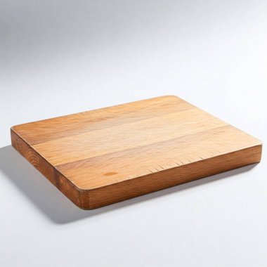 Dikdörtgen kayın ağacı. Yuvarlak kenarlı, beyaz bir arka planda izole edilmiş..