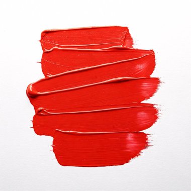 Kırmızı ruj izleri, beyaz arka planda izole edilmiş. Kozmetik ve güzellik çizimleri için uygundur.