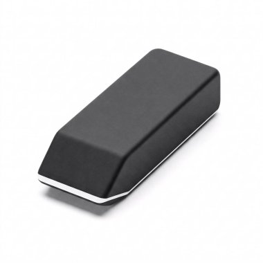 Siyah silgi, beyaz arkaplanda izole.