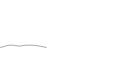 Tek bir dağ çizgisi animasyonu. Dağların sürekli hareket halindeki hatları. Tek satırlı kesintisiz video.