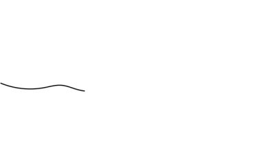 Bir bıyığın tek çizgi çiziminin canlandırması. Bıyık hareketinin sürekli şekli. Tek satırlı kesintisiz video.