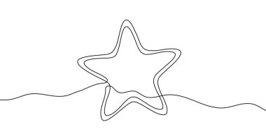 Siyah yıldız sanat tarzında. Beyaz arka planda düzenlenebilir çizimi olan yıldız çizimi. Vektör illüstrasyonu.