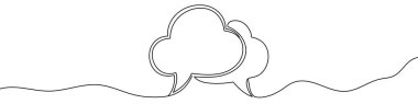 Tek çizgi halinde kara bulut. Beyaz arka planda düzenlenebilir çizim. Vektör illüstrasyonu.