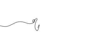 Deniz kabuğunun tek çizgi çiziminin animasyonu. Deniz kabuğunun sürekli dış hatları. Tek satırlı kesintisiz video.