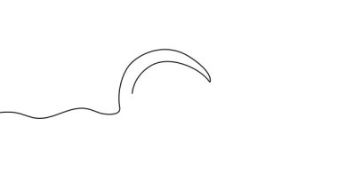 Hedefin tek bir çizgi çiziminin animasyonu. Hedefin sürekli dış hatları. Tek satırlı kesintisiz video.