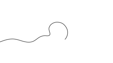 Tek bir vites çiziminin animasyonu. Bir dişlinin sürekli dış hatları. Tek satırlı kesintisiz video.