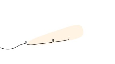 Bir havucun tek çizgi çiziminin canlandırması. Bir havucun sürekli kontur hareketi. Renk canlandırmalı tek satırlı kesintisiz video.