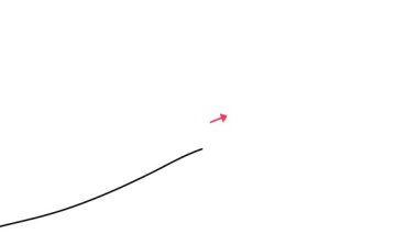 Renkli animasyon ile yükselen grafiğin tek bir çizgi çiziminin animasyonu. Artan bir grafiğin sürekli dış hatları. Tek satırlı kesintisiz video.