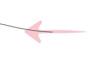 Bir okun tek çizgi çiziminin animasyonu. Aralıksız hareket eden bir ok. Tek satırlı kesintisiz video.