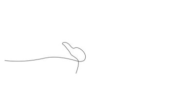 İki el kaldırılmış tek bir çizginin animasyonu. İki el kaldırma hareketi devam ediyor. Tek satırlı kesintisiz video.